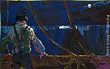 Leroy Neiman Ahab at the Night Watch Moby Dick Suite painting